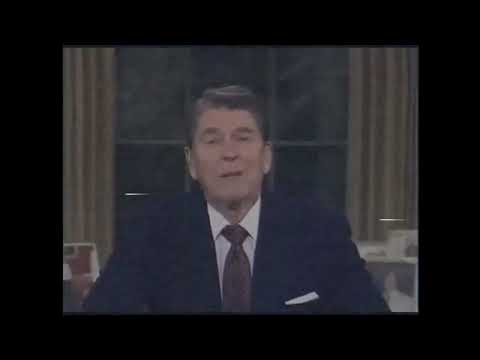 Ronald Reagan dissolves the United States. US flag lowered for the last time