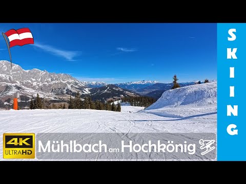 SKIING Mühlbach am Hochkönig blue pistes | Ski Amadé | 4K 60fps