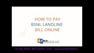 BSNL Landline Bill Payment Online | How to Pay BSNL Bill Online