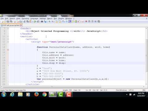 Javascript Object Oriented Programming Example 1