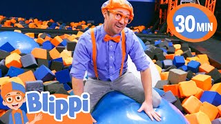 Blippi Bounces at Skyzone Indoor Trampoline Park! 