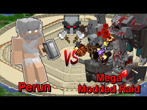 Minecraft |Mobs Battle| Live or Die Like A Hero | Perun (Salmon's Genesis)VS Mega Modded Raid