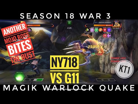 NY718 Vs G11! Season 18 War 3! Flow Mojo Boss Solo! Marvel Contest Of Champions!