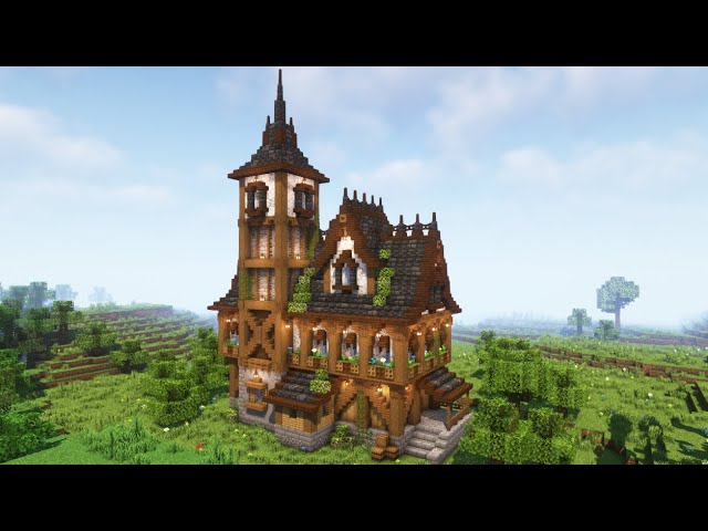 Minecraft Tower House  Cottagecore Fantasy Tower Build Tutorial 