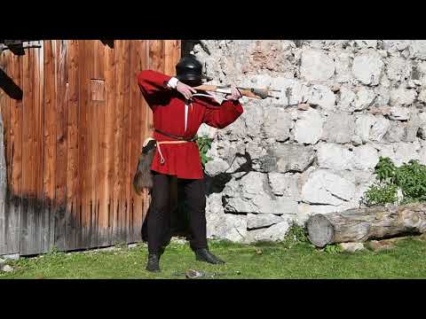 Spanning and shooting a medieval Crossbow