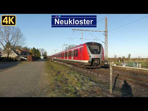 Rail traffic in Neukloster (Kr Stade) with Vectron DM Light, Class 246 + Dostos and Hamburg S-Bahn