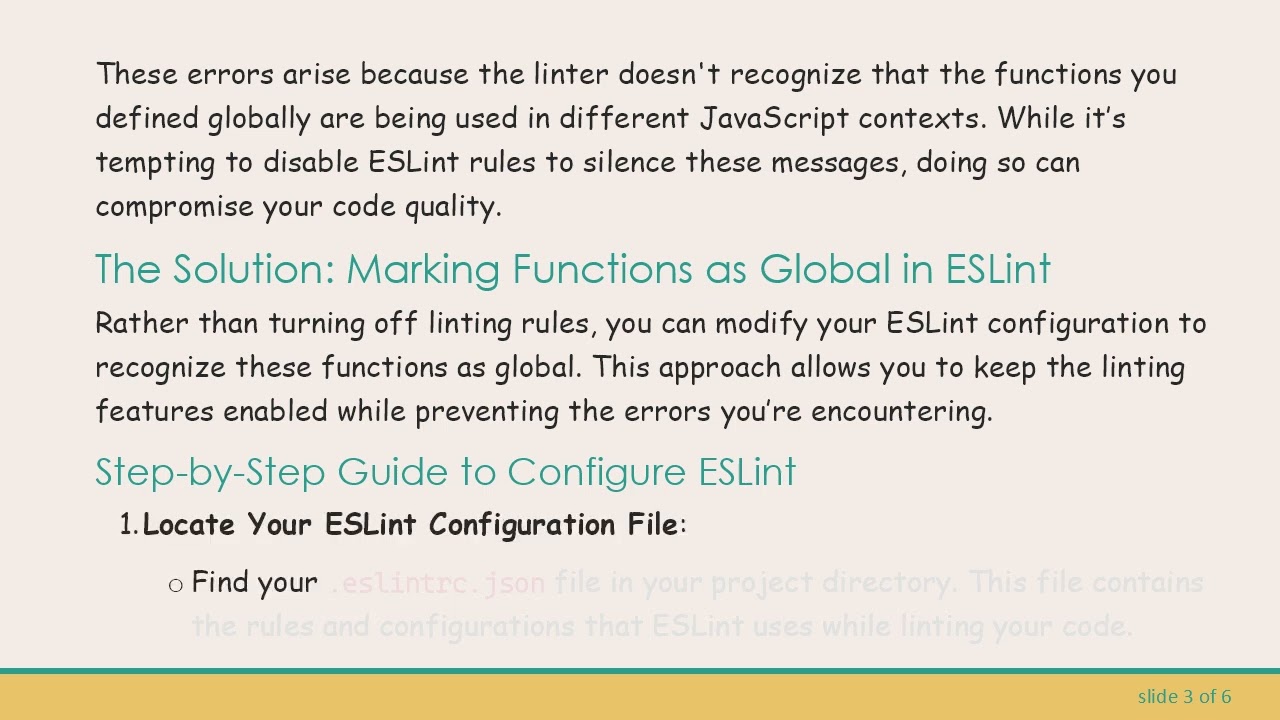 Resolving ESLint Errors: Handling Function Definitions Across HTML and JavaScript Files