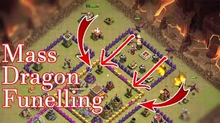 Town Hall 7 - Mass Dragon Funneling 3 star Attack Strategy Clan War Guide (TH7)