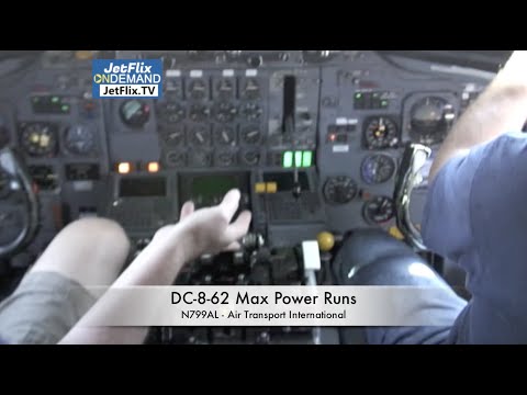 DC-8-62 THROTTLES TO MAX POWER - INSANE FUEL BURN!