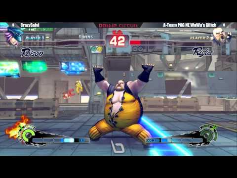 Next Level Battle Circuit 128 - USF4 - CrazySalvi (Poison) vs A-Team PAG Glitch (Rufus)