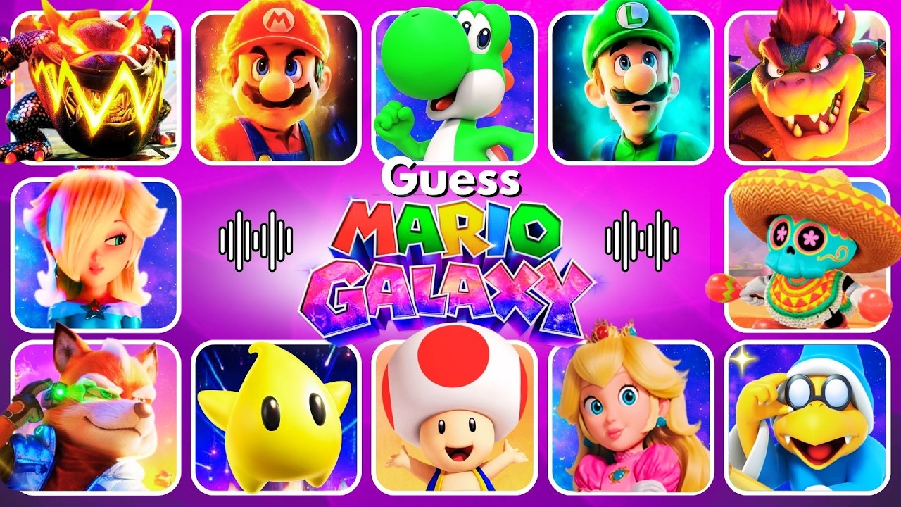 Guess Super Mario Galaxy Movie Characters by Voice🔊~ Mario, Luigi, Yoshi, Bowser Jr🎮Mario Quiz 2026