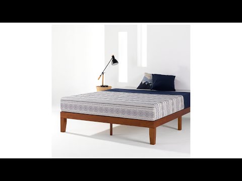 Mellow Naturalista Classic   12 Inch Solid Wood Platform Bed with Wooden Slats