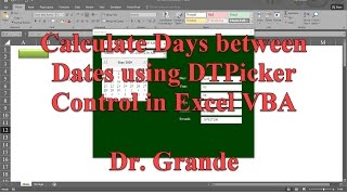 Calculating Days between Dates using DTPicker Control in Excel VBA