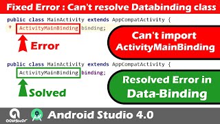 Fixed Error cannot find symbol class in Data Binding | Resolved binding class not generated android