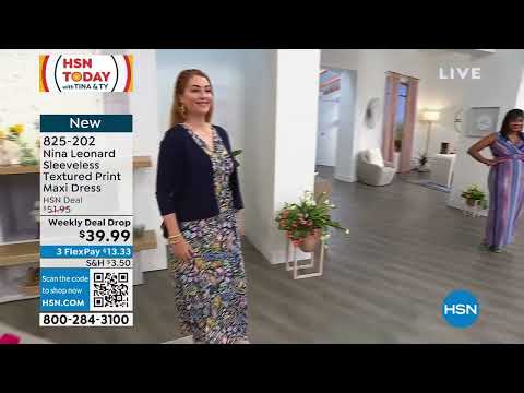 Nina Leonard Sleeveless Textured Print Maxi Dress