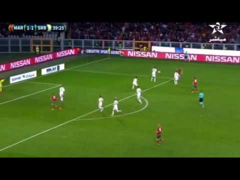 Khalid Boutaib goal Serbia 1 - 2  Morocco 23-03-2018