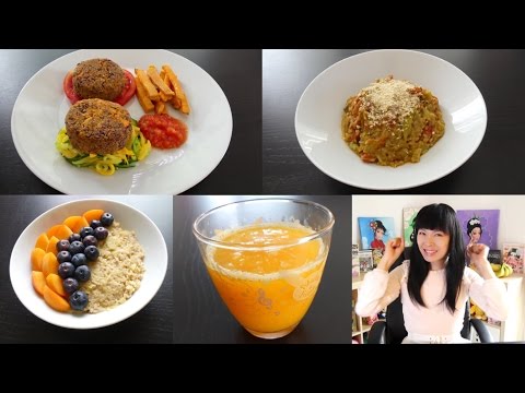 What I eat in a day #3 [Vegan] Cuisine maison : Mes risotto & burger, Une journée dans mon assiette Video