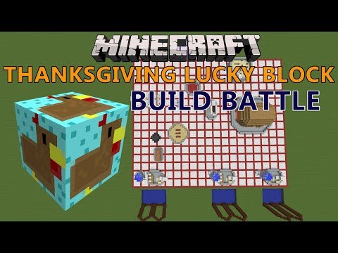 Janet and Kate - Minecraft: Thanksgiving Lucky Block Build Battle / Mini-game / Custom map