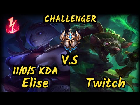 KBM Zantins (ELISE) vs TWITCH - 11/0/5 KDA JUNGLE CHALLENGER GAMEPLAY - BR