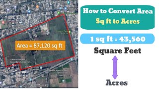Sq ft to Acres ¦¦ Area Conversion