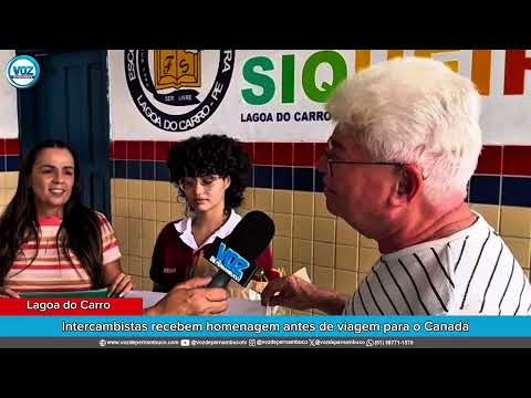 Prefeito Zé Luiz homenageou jovens de Lagoa do Carro que farão intercâmbio no Canadá