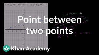 Finding a point part way between two points | Analytic geometry | Geometry | Khan Academy