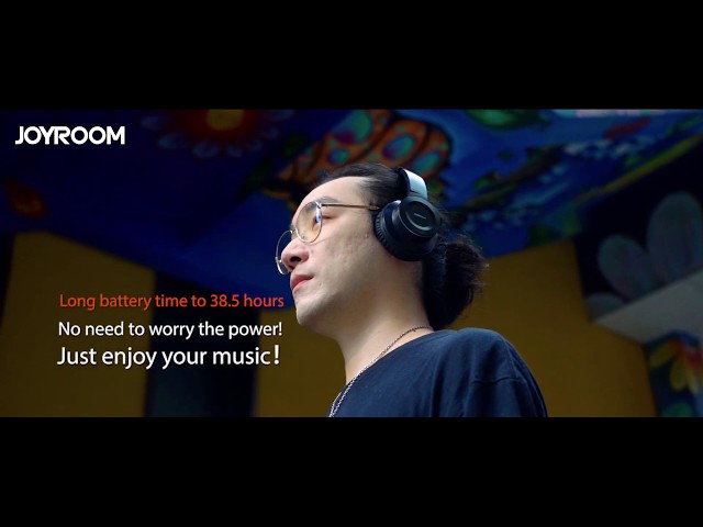 سماعة رأس إستيريو لاسلكية بلون أسود من جويروم JOYROO موديل JR-H16