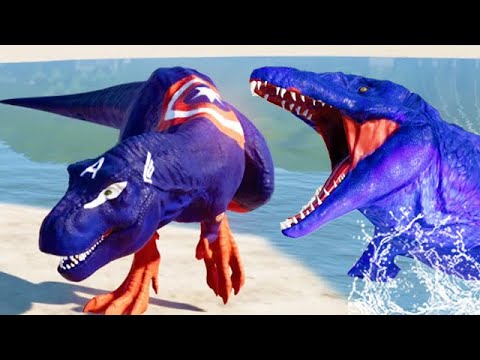 MOSASAURUS vs T-REX (JURASSIC WORLD EVOLUTION)