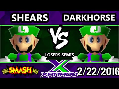 S@X 138 LOSERS SEMIS - Shears (Luigi, Pikachu) Vs. Darkhorse (Luigi, Donkey Kong) Smash 64 - SSB64