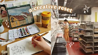 A Creative Reset 🎨 art supplies shopping, drawing, journaling vlog | Abbey Sy