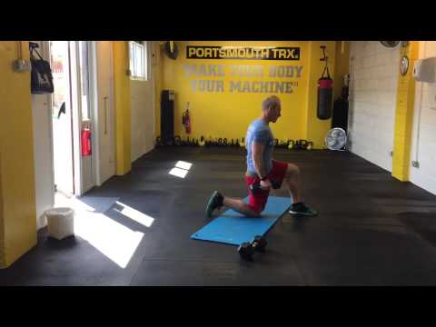 Half kneeling dumbbell single arm Shoulder press