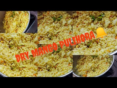#Dry mango🥭(Amchur Powder) Pulihora## With left over rice## It's yummy😋😋. Try it once 👍