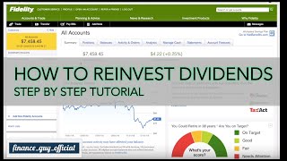 How to reinvest dividends on Fidelity
