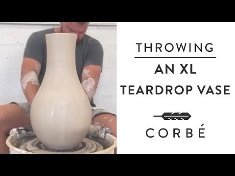 Throwing an Extra Large Teardrop Vase on the Pottery Wheel