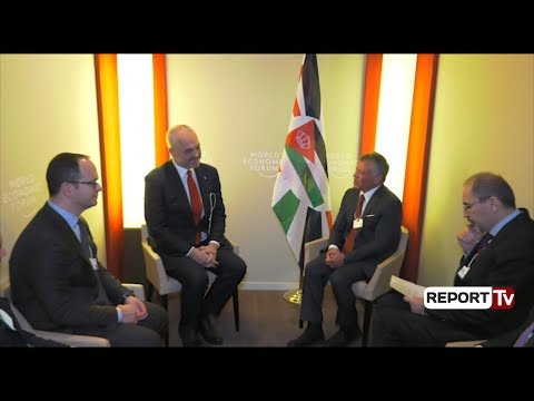 Report TV - Davos, Rama takon mbretin e Jordanisë Abdullah II