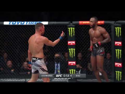 Nate Diaz teaching the "Stockton Comeback" to Leon Edwards and Leon Edwards using it