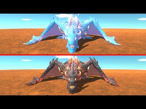 LAVA DRAGON vs ICE DRAGON - Animal Revolt Battle Simulator