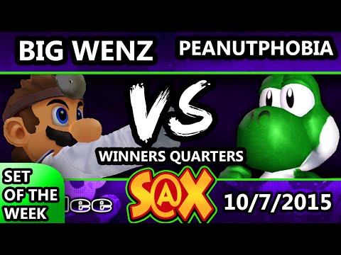 S@X 118 - Big Wenz (Dr. Mario) Vs. Peanutphobia (Yoshi) SSBM Winners Quarters - Smash Melee