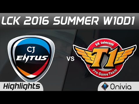 CJ vs SKT Highlights Game 1 LCK Champions W10D1 2016 CJ Entus vs SK Telecom