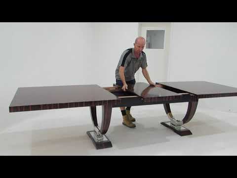 beautiful ebony and stainless steel art deco dining table