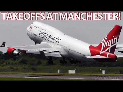 ROTATE! Very Close + Loud Takeoffs | Big Jets A380 A340 747 777 MD83 | Manchester Airport with ATC!