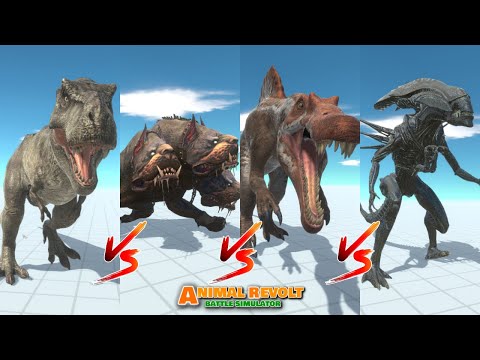 JWD TYRANNOSAURUS vs JWE2 SPINOSAURUS vs THREE DOG vs XENOMORPH