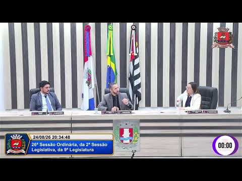 26ª Sessão Ordinária, da 2ª Sessão Legislativa, da 9ª Legislatura - 24/08/2026