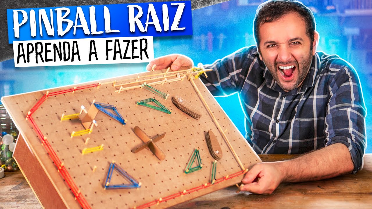 Como fazer um PINBALL CASEIRO com PAPELÃO e ELÁSTICOS!