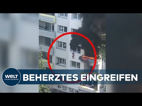 WOHNUNGSBRAND: Kinder stürzen aus Fenster – Retter an Armen verletzt