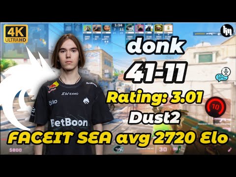 🔥donk (41-11) SoloQ FACEIT SEA (Dust2) | Nov 13, 2025 #cs2 #donk