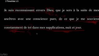 Arrêt dans les Écritures # 1 | 2 Timothée 1.3 : Les prières que Dieu met à coeur