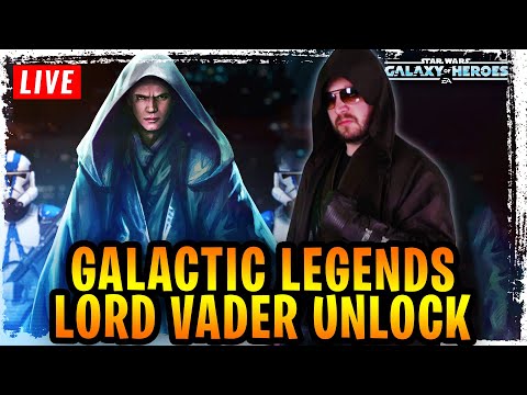 GALACTIC LEGENDS LORD VADER UNLOCKED + HERO'S FALL EVENT GAMEPLAY LIVE - GALAXY OF HEROES