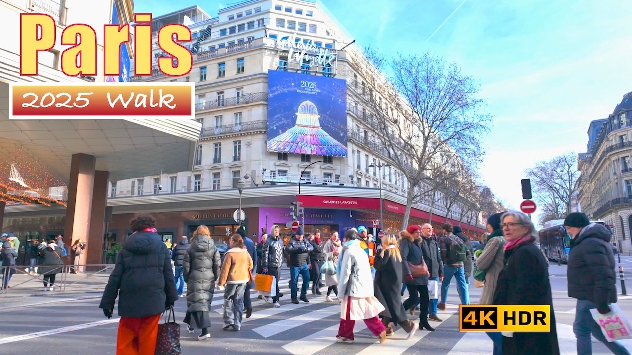 Paris, France - HDR walking tour in Paris - January 4, 2025 - Paris 2025 4K HDR