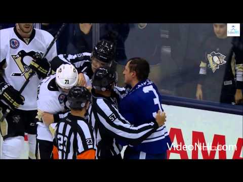 Dion Phaneuf big hit on Patric Hornqvist then Malkin jumps on Phaneuf Nov 14 , 2014